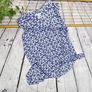 Spence Women's Tunic Blouse Blue and White Size1X